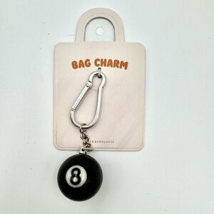 NWT Anthropologie Black 8 Ball Bag Charm